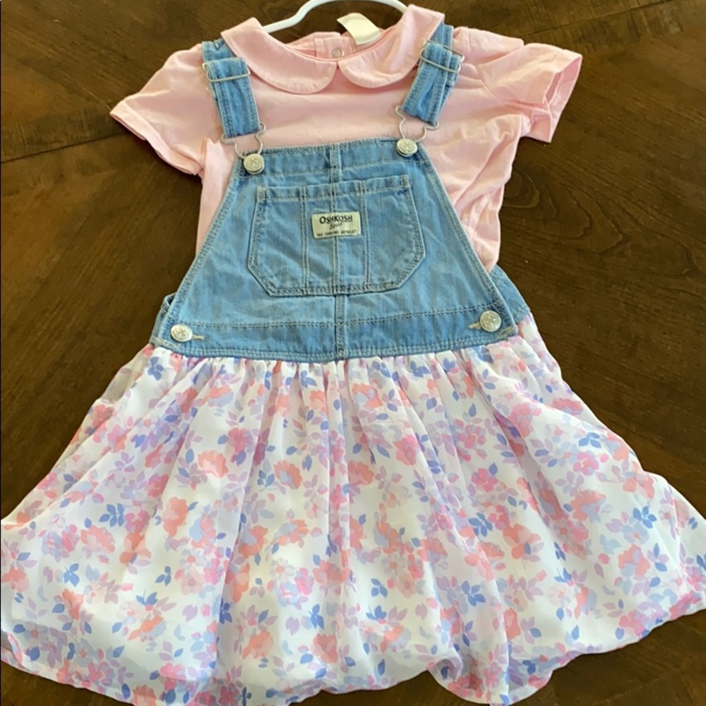 Oshkosh overall dress and shirt